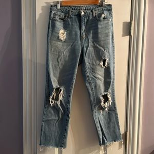 Wild Fable Destroyed Kick Flare Ankle Jeans